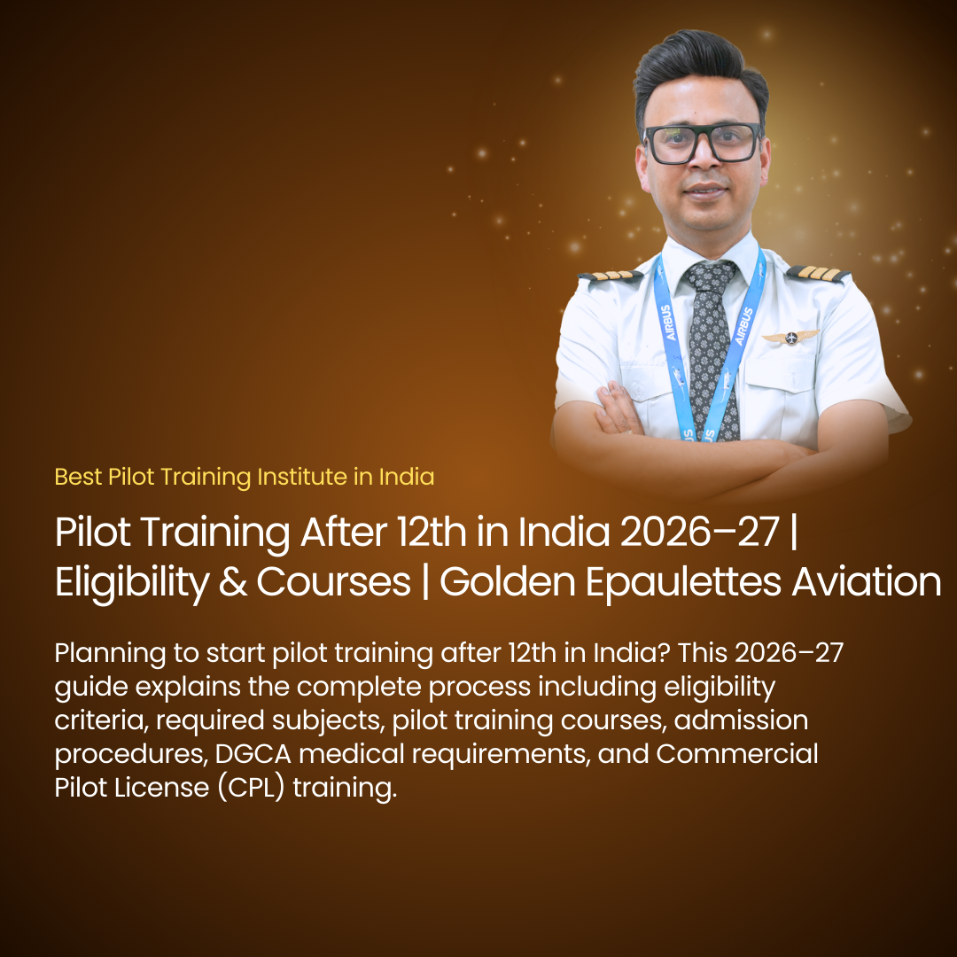 Pilot Training After 12th in India 2026–27 | Eligibility & Courses | Golden Epaulettes Aviation